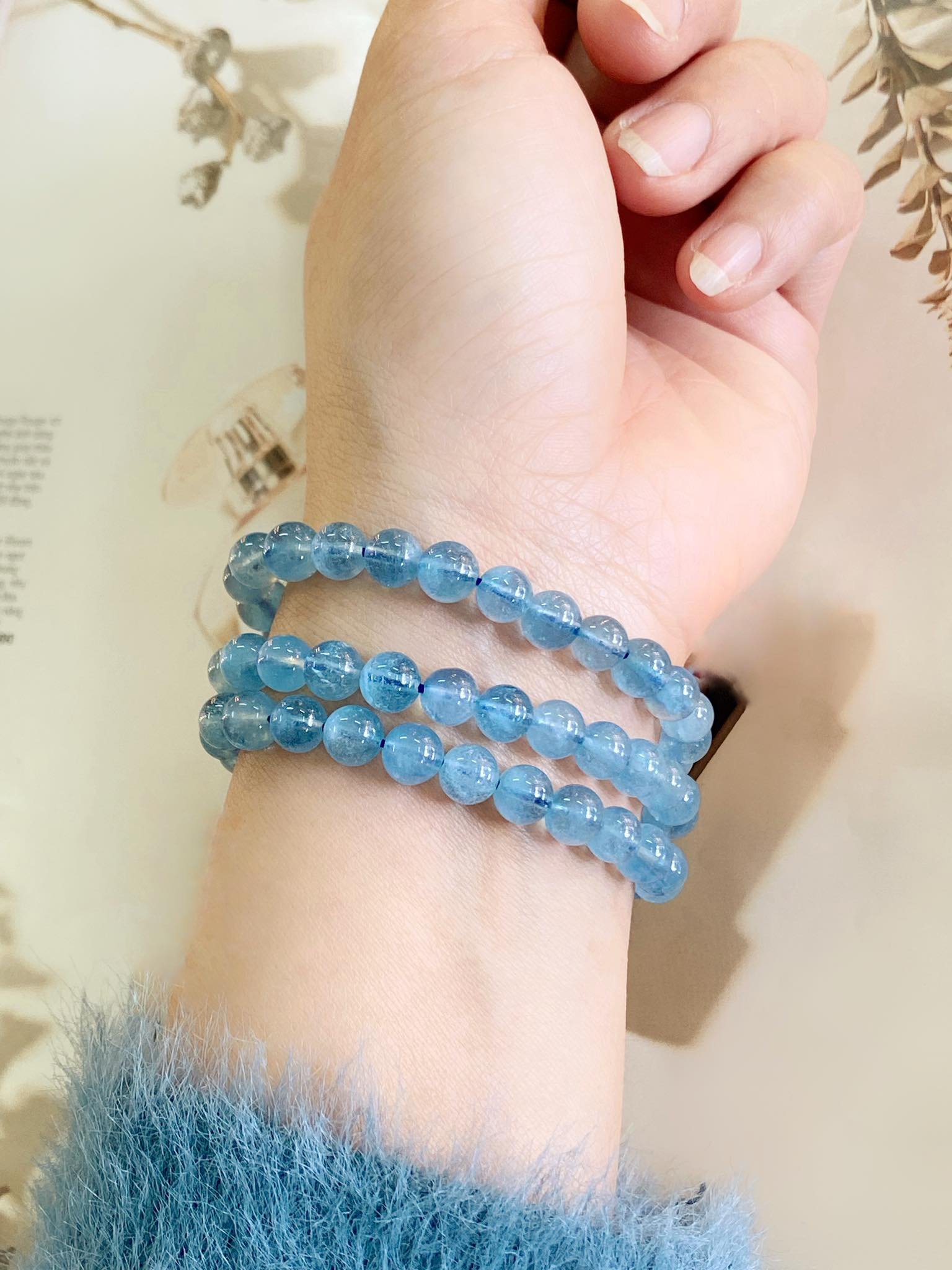 VÒNG TAY ĐÁ AQUAMARINE TỰ NHIÊN