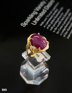 NHẪN  BẠC XI  ĐÁ RUBY TỰ NHIÊN