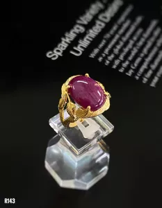 NHẪN  BẠC XI  ĐÁ RUBY TỰ NHIÊN