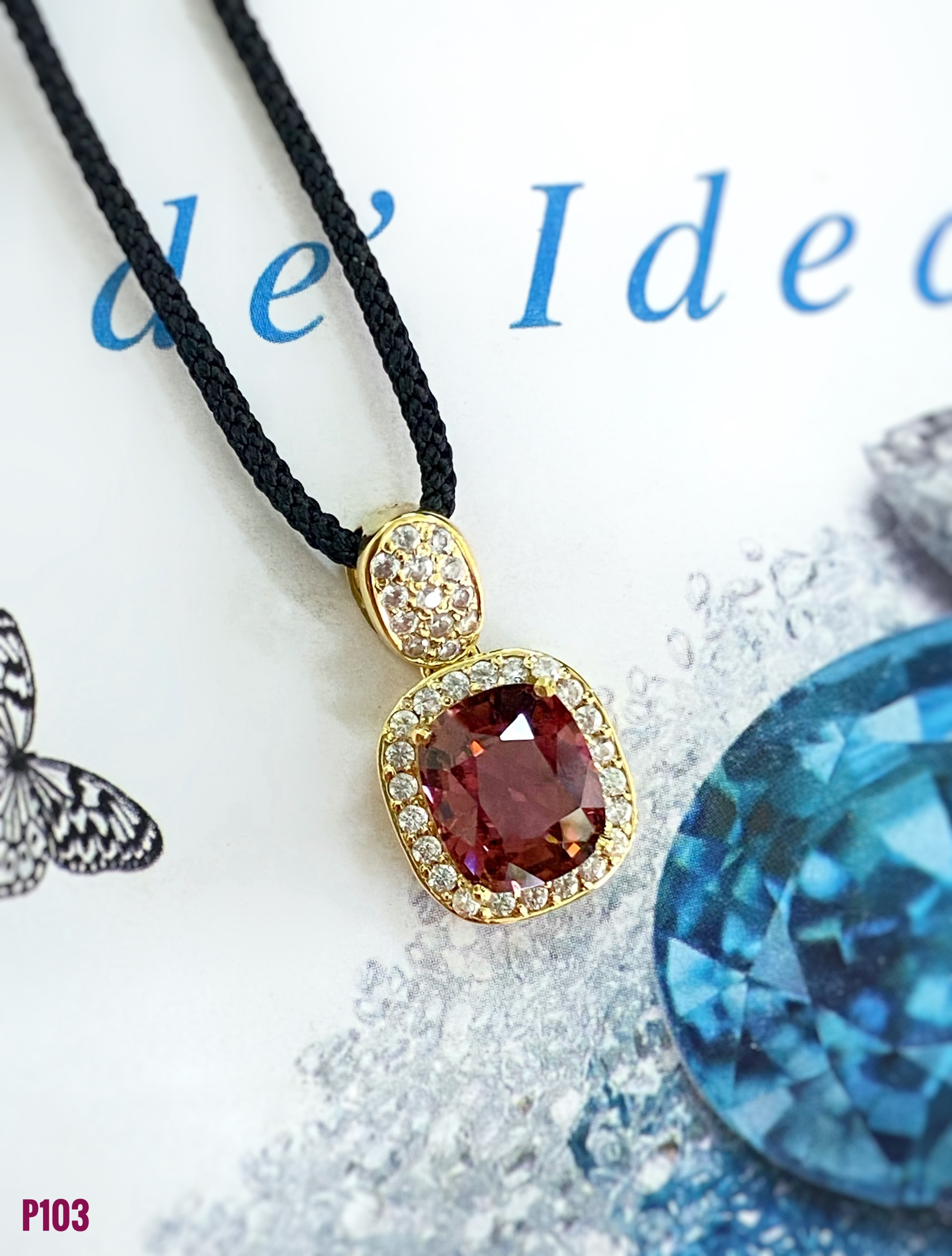 MẶT DÂY BẠC ĐÁ TOURMALINE TỰ NHIÊN