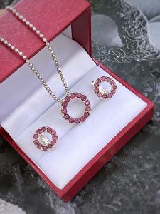 BỘ TRANG SỨC BẠC 92.5 ĐÁ GARNET RHODOLITE TỰ NHIÊN
