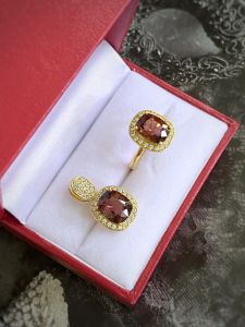 BỘ BẠC 92.5 XI VÀNG ĐÁ TOURMALINE TỰ NHIÊN