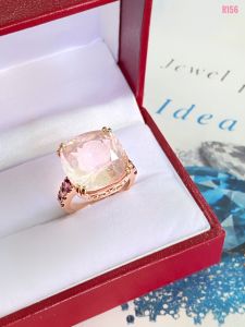 NHẪN  BẠC XI  THẠCH ANH HỒNG KẾT ĐÁ RHODOLITE TỰ NHIÊN