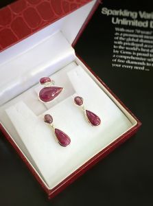 BỘ TRANG SỨC BẠC 92.5 ĐÁ RUBY TỰ NHIÊN