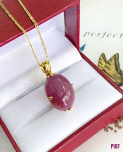 MẶT DÂY BẠC XI ĐÁ RUBY TỰ NHIÊN