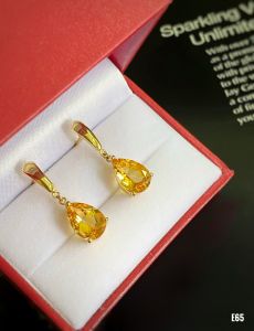 KHUYÊN TAI BẠC XI ĐÁ CITRINE TỰ NHIÊN