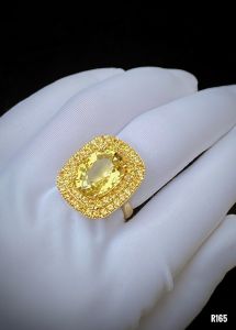 NHẪN  BẠC XI  ĐÁ BERYL KẾT SAPPHIRE TỰ NHIÊN