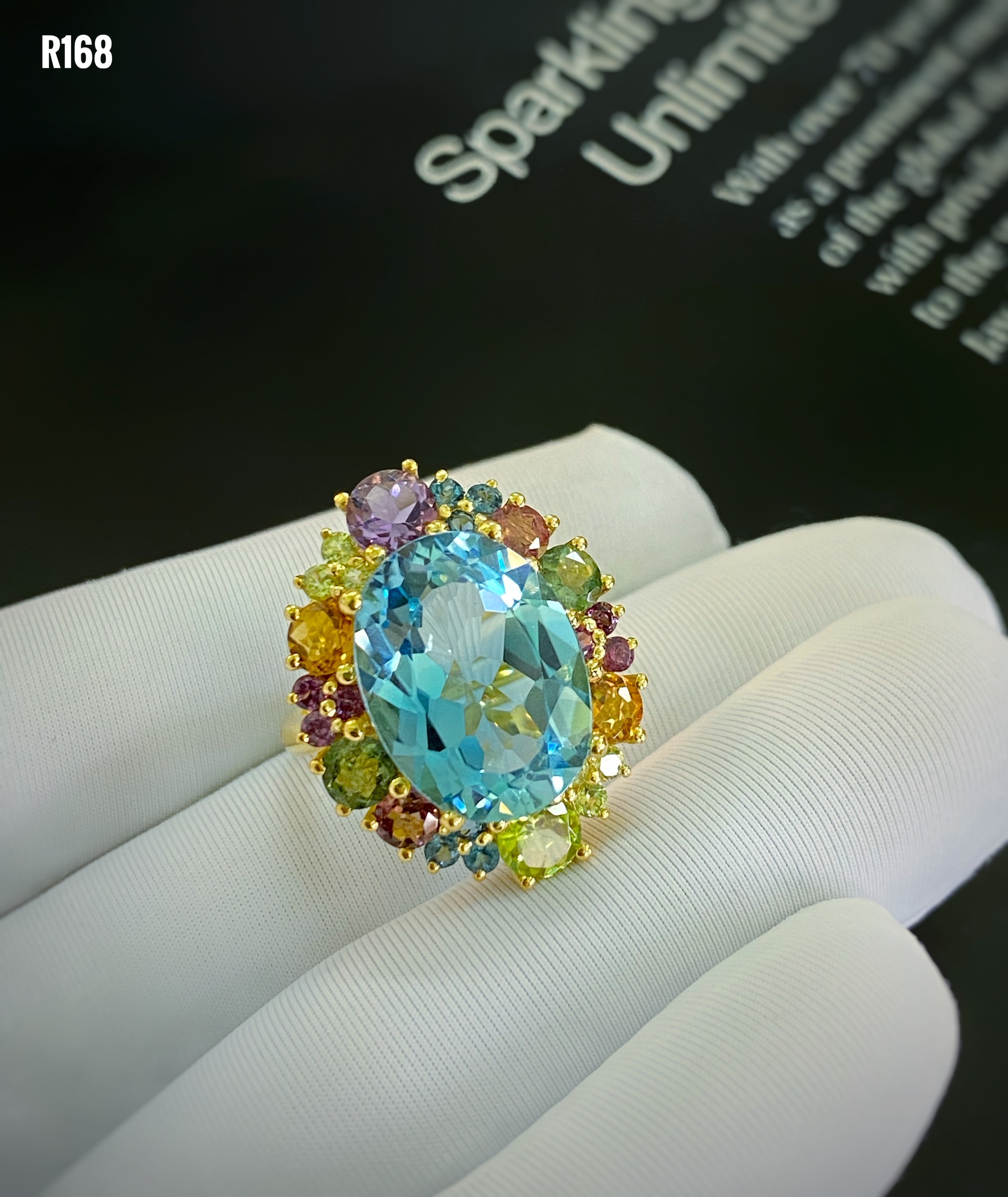 NHẪN BẠC XI BLUE TOPAZ TỰ NHIÊN