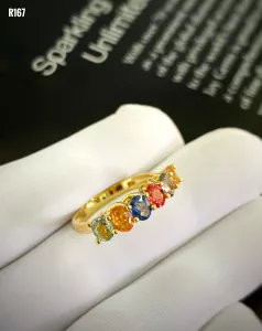 NHẪN BẠC XI ĐÁ SAPPHIRE TỰ NHIÊN