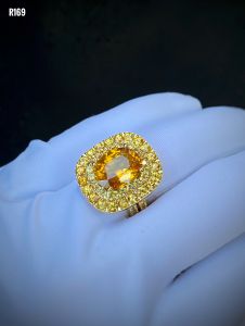 NHẪN NỮ  BẠC XI  FULL ĐÁ SAPPHIRE VÀNG TỰ NHIÊN