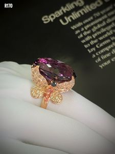 NHẪN  BẠC XI  ĐÁ AMETHYST - THẠCH ANH TÍM TỰ NHIÊN
