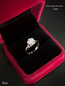 NHẪN BẠC XI ĐÁ MOISSANITE 7MM