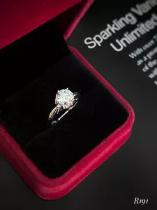 NHẪN BẠC XI ĐÁ MOISSANITE 7MM