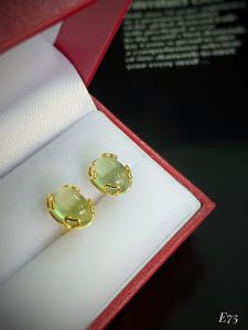 KHUYÊN TAI BẠC XI ĐÁ PREHNITE TỰ NHIÊN.
