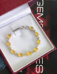 LẮC TAY BẠC XI ĐÁ SAPPHIRE VÀNG TỰ NHIÊN