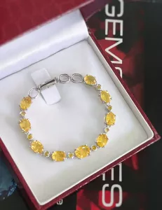 LẮC TAY BẠC XI ĐÁ SAPPHIRE VÀNG TỰ NHIÊN