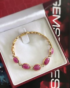 LẮC TAY BẠC XI ĐÁ RUBY NAM PHI TỰ NHIÊN