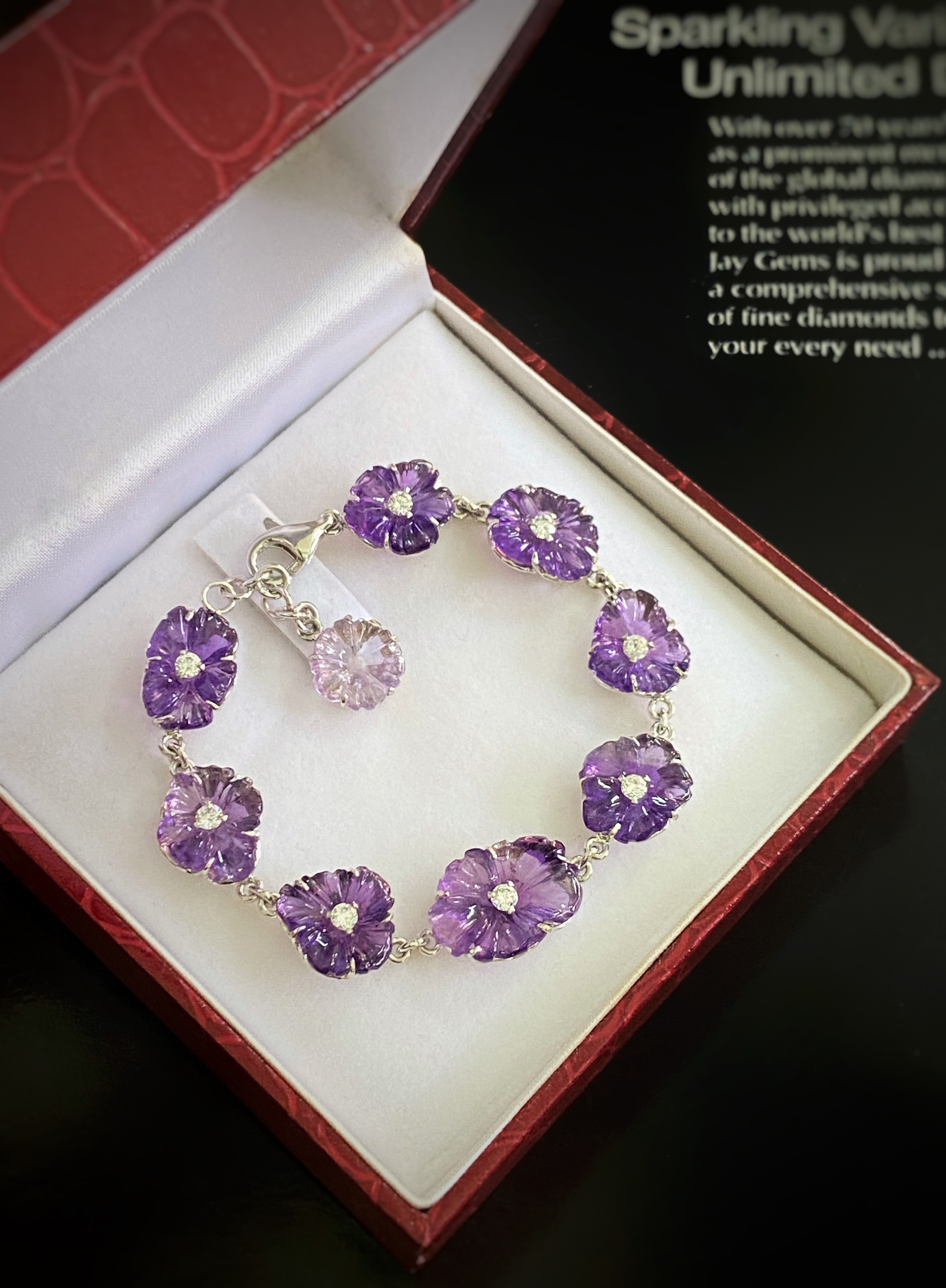 LẮC TAY BẠC ĐÁ AMETHYST - THẠCH ANH TÍM TỰ NHIÊN