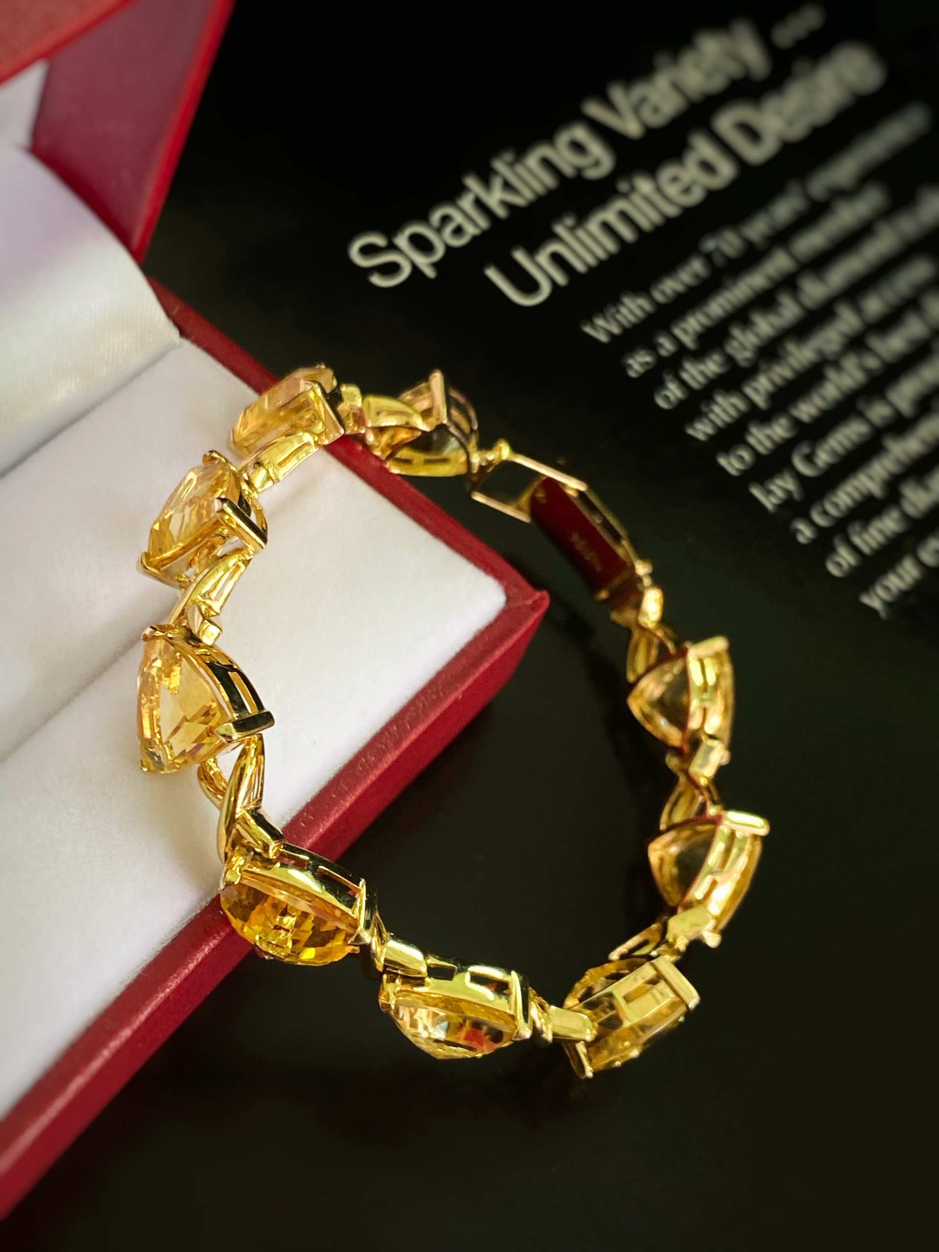 LẮC TAY BẠC XI ĐÁ CITRINE - THẠCH ANH VÀNG TỰ NHIÊN