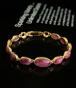 LẮC TAY BẠC XI ĐÁ RUBY SAO NAM PHI TỰ NHIÊN