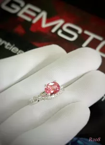 NHẪN  BẠC XI  ĐÁ TOURMALINE TỰ NHIÊN