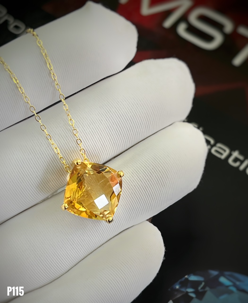 MẶT DÂY BẠC XI ĐÁ CITRINE TỰ NHIÊN