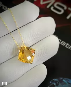 MẶT DÂY BẠC XI ĐÁ CITRINE TỰ NHIÊN