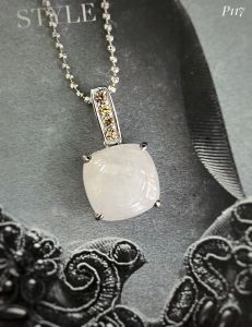 MẶT DÂY BẠC XI ĐÁ SAPPHIRE TRẮNG TỰ NHIÊN