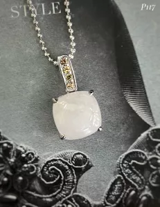 MẶT DÂY BẠC XI ĐÁ SAPPHIRE TRẮNG TỰ NHIÊN