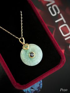 MẶT DÂY BẠC XI ĐỒNG ĐIẾU NGỌC JADEIT TỰ NHIÊN