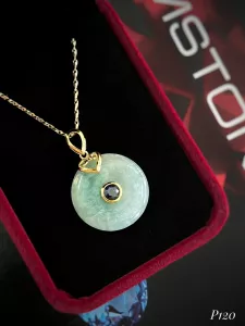 MẶT DÂY BẠC XI ĐỒNG ĐIẾU NGỌC JADEIT TỰ NHIÊN