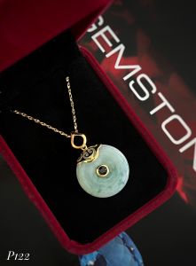 MẶT DÂY BẠC XI ĐỒNG ĐIẾU NGỌC JADEIT TỰ NHIÊN