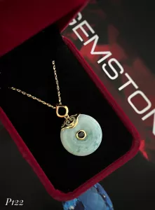 MẶT DÂY BẠC XI ĐỒNG ĐIẾU NGỌC JADEIT TỰ NHIÊN