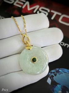 MẶT DÂY BẠC XI ĐỒNG ĐIẾU NGỌC JADEIT TỰ NHIÊN
