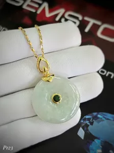 MẶT DÂY BẠC XI ĐỒNG ĐIẾU NGỌC JADEIT TỰ NHIÊN