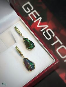 KHUYÊN TAI BẠC XI ĐÁ OPAL TỰ NHIÊN