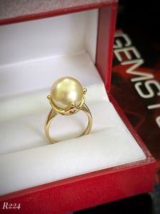 NHẪN BẠC 92.5 XI VÀNG NGỌC TRAI SOUTH SEA TỰ NHIÊN