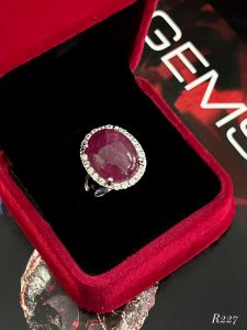 NHẪN BẠC 92.5 ĐÁ RUBY TỰ NHIÊN