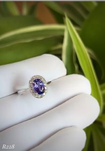 NHẪN BẠC 92.5 ĐÁ TANZANITE TỰ NHIÊN