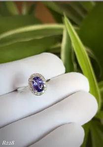 NHẪN BẠC 92.5 ĐÁ TANZANITE TỰ NHIÊN