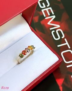 NHẪN BẠC 92.5 ĐÁ SAPPHIRE TỰ NHIÊN
