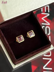 KHUYÊN TAI BẠC XI ĐÁ GARNET TỰ NHIÊN