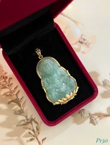 MẶT DÂY  BẠC XI  PHẬT BÀ NGỌC JADEITE TỰ NHIÊN