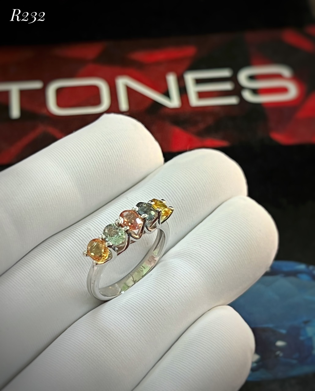 NHẪN BẠC 92.5 ĐÁ SAPPHIRE TỰ NHIÊN
