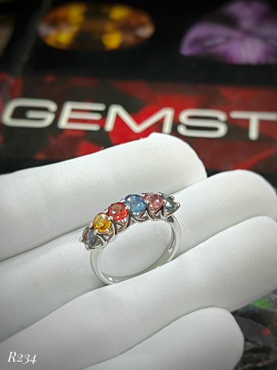 NHẪN BẠC 92.5 ĐÁ SAPPHIRE TỰ NHIÊN