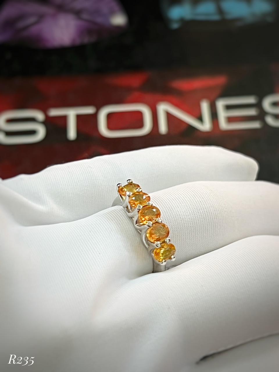 NHẪN BẠC 92.5 ĐÁ SAPPHIRE TỰ NHIÊN