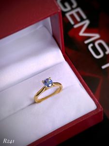 NHẪN BẠC 92.5 XI VÀNG ĐÁ TANZANITE TỰ NHIÊN