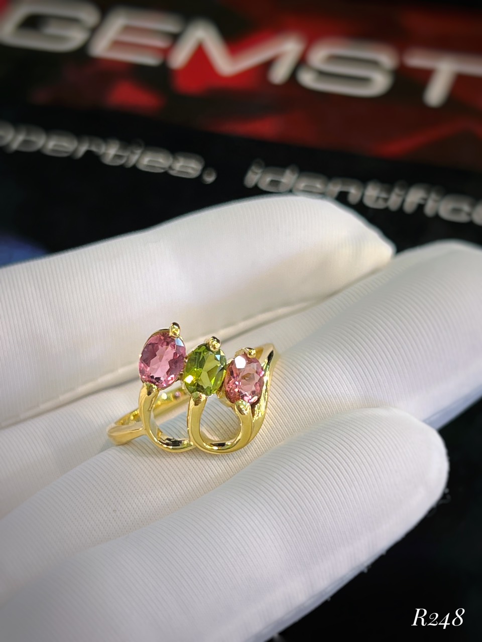 NHẪN BẠC 92.5 XI VÀNG ĐÁ TOURMALINE TỰ NHIÊN