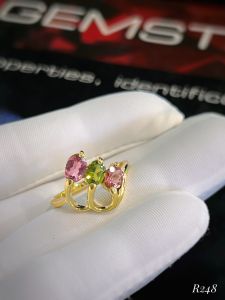 NHẪN BẠC 92.5 XI VÀNG ĐÁ TOURMALINE TỰ NHIÊN
