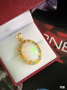 MẶT DÂY BẠC XI OPAL KẾT SAPPHIRE TỰ NHIÊN